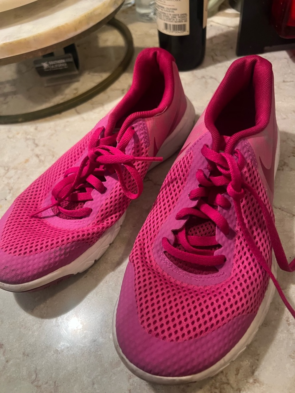 Nike Kids Bright Pink Mesh Athletic Sneakers - Picture 2 of 4